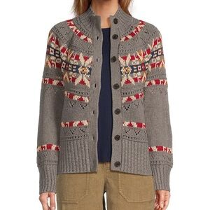 L.L. Bean Gray Patterned Cardigan